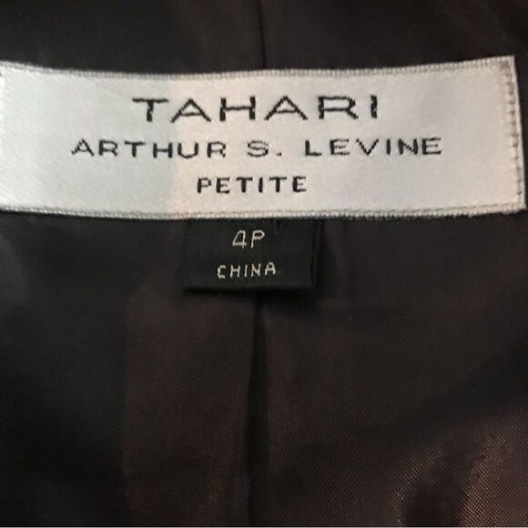 Tahari ASL Blazer Women's Petite Size 4P Black Striped Long Sleeve Two-Button - Picture 11 of 11